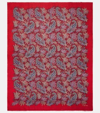 Etro Paisley and checked wool throw