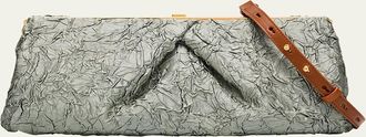 Dries Van Noten Pleated Crushed Viscose-Cotton Clutch Bag