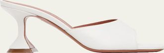 Amina Muaddi Lupita Leather Pedestal Mule Sandals