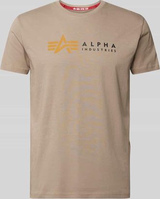 Alpha Industries Alpha Industries T-Shirt mit Label-Print in Beige, Größe XXL