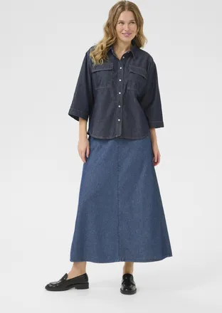 Kaffe Overhemd met lang mouwen Casual fit Blue Washed Denim blue