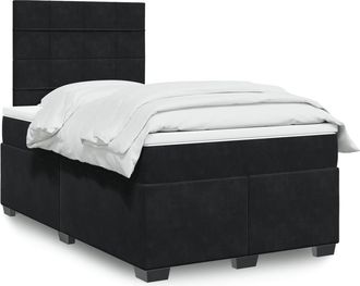 vidaXL Vidaxl - Giroletto A Molle Con Materasso Nero 120x190 Cm In Velluto