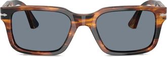 Persol striped square sunglasses - men - Acetate - 53 - Brown