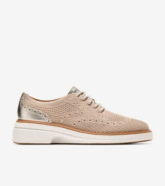 Cole Haan Womens &Oslash;riginal Grand CitySpectre Stitchlite Oxford Shoes - Beige Size 10.5