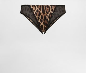 Dolce & Gabbana Leo-print Satin Briefs - Woman Underwear Animal Print 1