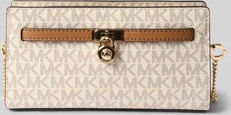 Michael Kors Umhängetasche mit Label-Anhänger Modell HAMILTON in Ecru, Größe 1