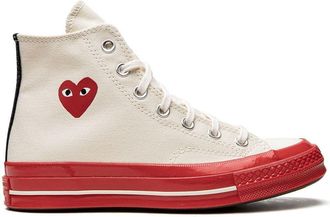 Converse x CdG Play Chuck 70 High Pristine Red sneakers - unisex - Canvas/Canvas/Rubber - 8.5 - White