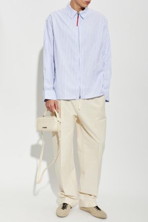 Jacquemus Cotton Flash Shirt, Mens, Blue