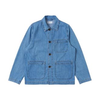 Universal Works Denim Jackets, male, Blue, Size: S Field Jacket