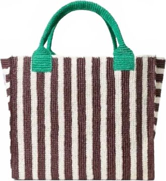 Loeffler Randall Womens Sol Crochet Beach Tote Bag In Brown