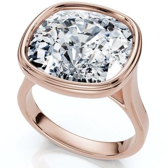 Pompeii3 9mm Cushion Moissanite Bezel Engagement Ring 14k Gold