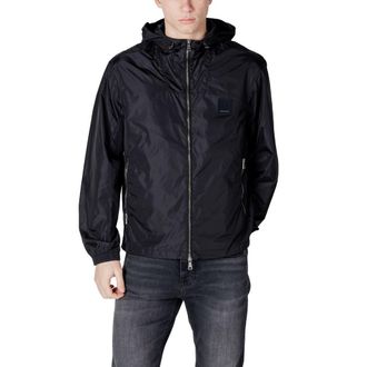 A|X Armani Exchange Mens Lightweight Hooded Jacket - Black Nylon - Size X-Large