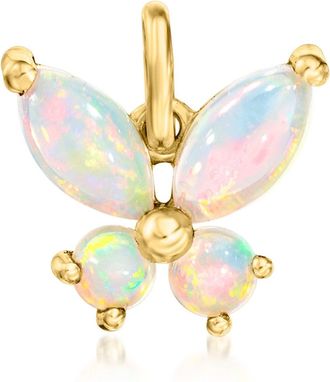 RS Pure by Ross-Simons Opal Butterfly Charm in 14kt Yellow Gold
