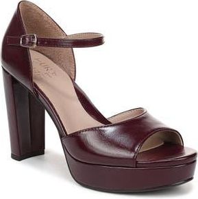 Naturalizer Novi Platform Sandal - Wide Width Available in Wine Red Faux Leather at Nordstrom Rack, Size 6.5