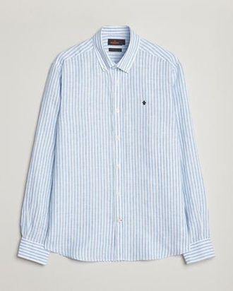 Morris Douglas Linen Button Down Striped Shirt Blue/White