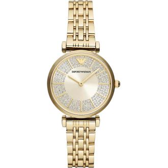 Emporio Armani AR11608 Gouden 32mm Dames Twee-Hand Stalen Horloge