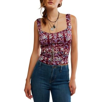 Free People Grace Corset Camisole in Cabernet Combo at Nordstrom Rack, Size X-Small