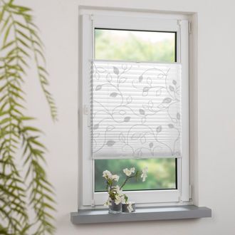 Garesa Plissee »Ranke« Lichtschutz ohne Bohren verspannt einfache Montage, bedruckt, blickdicht