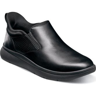 Florsheim Fleet Plain Toe Sneaker in Black Smooth at Nordstrom Rack, Size 11.5