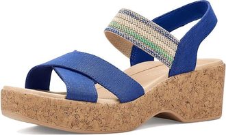 Life Stride Verity Slingback Sandals Womens Wedge Shoes Deja Vu Blue : 7.5 M (B), Synthetic