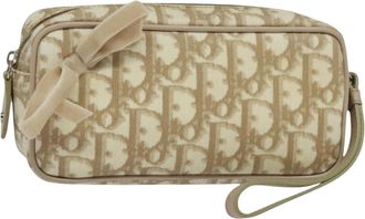Dior Romantique Beige Canvas Clutch Bag (Pre-Owned)
