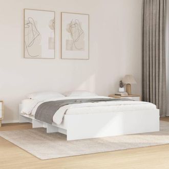 vidaXL Estructura De Cama Madera De Ingenier&iacute;a Blanca 150x200 Cm Vidaxl