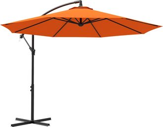 OUTSUNNY 3(m) Cantilever Parasol Banana Umbrella w/ Crank - Orange | TJ Hughes