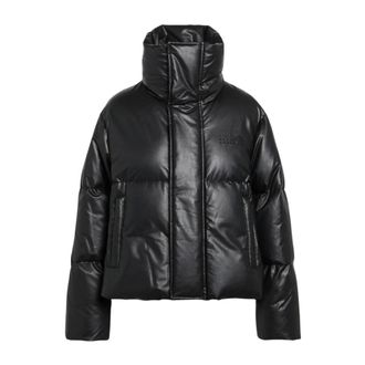 Maison Margiela Jassen, Heren, Zwart, M, Leer, Korte Donsjas