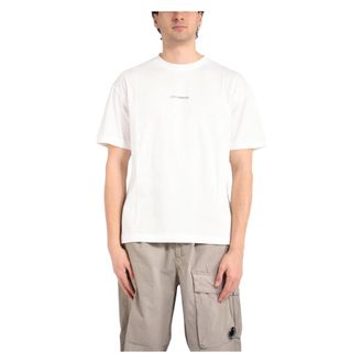 C.P. Company T-Shirts, male, White, Size: 2XL 30/1 Jersey Short Sleeve Logo T-Shirt