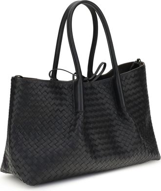 Bottega Veneta Womens Tote Bag Pinacoteca Black Calf Leather Black-Fondant-M Br Shoulder Black/fondant-m