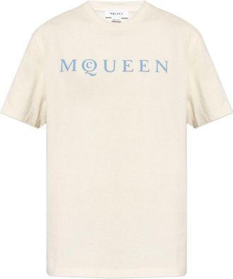 Alexander McQueen Off White Crewneck Logo T-Shirt