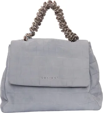 Orciani Textured Crocodile Embossed Handbag