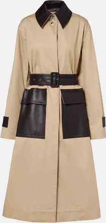 Joseph Zaman leather-trimmed cotton trench coat