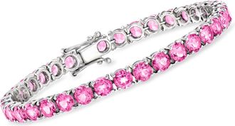 Ross-Simons Pink Topaz Tennis Bracelet in Sterling Silver