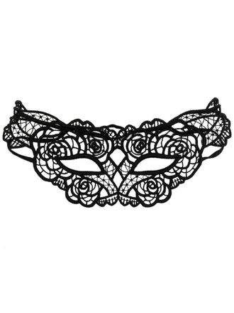 Fleur du Mal rose guipure eye mask - Black