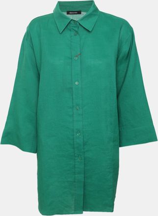 Elena Miro Green Ramie 3/4 Sleeve Shirt