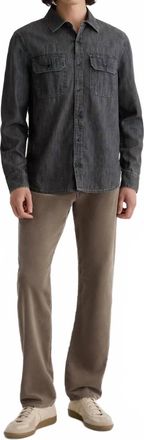 AG - Adriano Goldschmied Prot&eacute;g&eacute; Corduroy Classic Straight Pants In Industrial Taupe