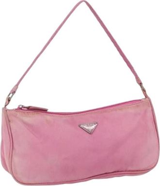 Prada Pre-owned Mini Bags, female, Pink, Size: ONE SIZE Pre-owned Nylon Mini Bag