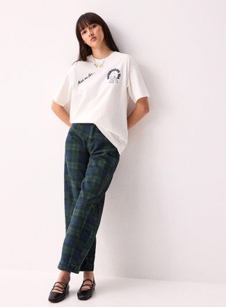 Damson Madder Womens Dark checks baggy jean