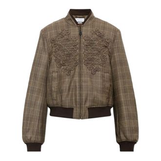 Alexander McQueen Prince Of Wales Check Bomberjack - Heren - Bomber jackets - Bruin - XL - Wol - Jassen
