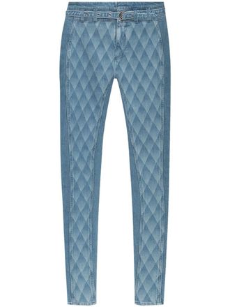 Balmain Jeans skinny con stampa - Blu