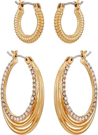 Vince Camuto Set of Two Hoop Earrings in Gold at Nordstrom Rack