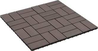 vidaXL Tile De Decking 22 Uds. Marr&oacute;n Oscuro 30 X 30 Cm Wpc Vidaxl