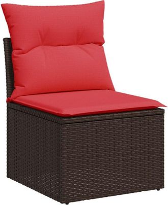 vidaXL Garden Sofa with Cushion Brown 55 x 62 x 69 cm Poly rattan Vidaxl