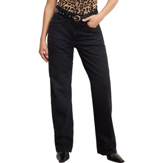 Good American Good Petite 90s Relaxed Jeans in Black406 at Nordstrom Rack, Size 4P