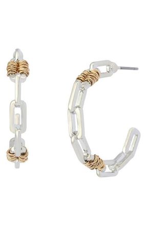 Robert Lee Morris Paper Clip Hoop Earrings in Two Tone at Nordstrom