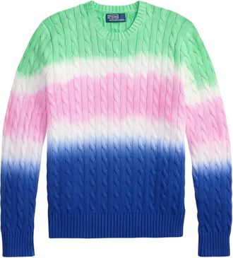 Ralph Lauren Truien & Vesten, Heren, Veelkleurig, M, Katoen, Dip-Dyed Cable-Knit Katoenen Trui