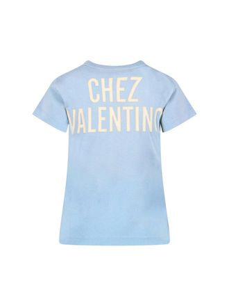 Valentino Womens T-Shirts And Polos Blue Cotone