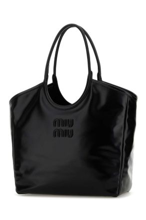 Miu Miu Womens Black Leather Shopping Bag Nero Borse A Mano