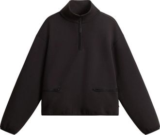 Woolrich Zwarte Katoenen Trui met Rits - Dames - Sweatshirts - Zwart - S - Katoen - Hoodies & sweatvesten